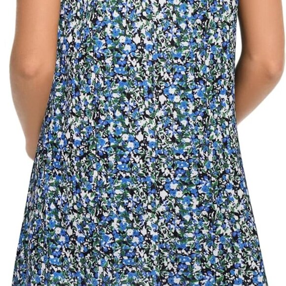 Womens Summer Cotton Blend Dress V Neck Sleeveless Pockets Beach Casual - Picture 7 of 7